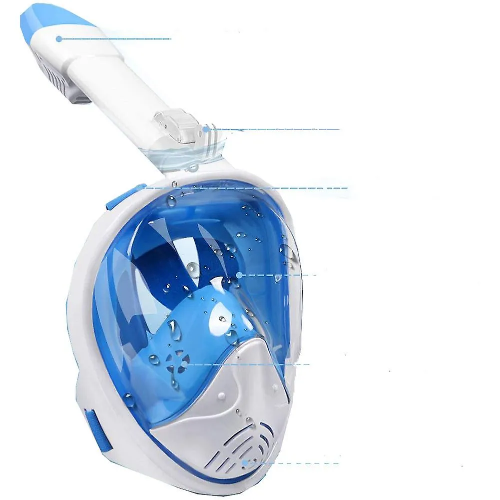 L-XL blue Anti-Fogging Anti-Leak Full Face Snorkel Mask For Adults, L-XL AZ21897