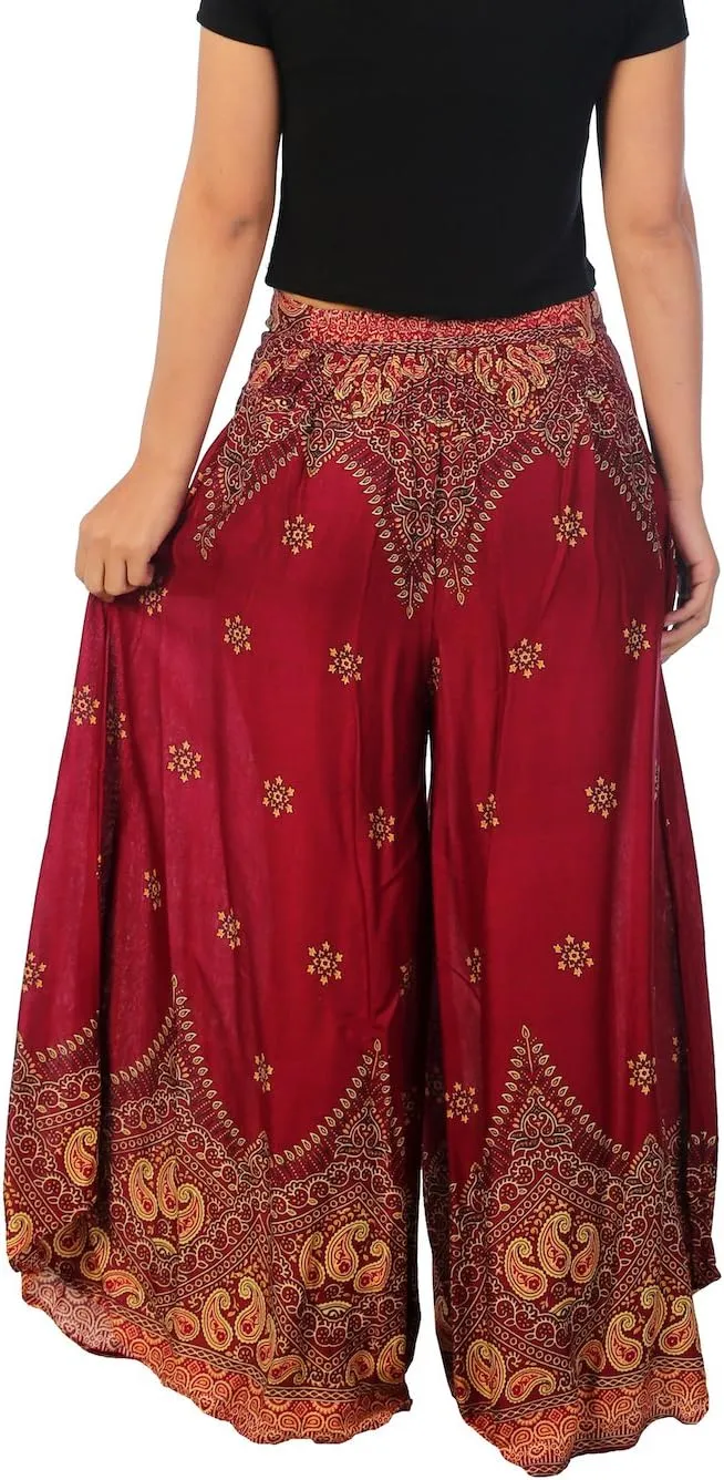 Lannaclothesdesign Palazzo Pants for Women Wide Leg Boho Harem Yoga Pants S M L XL Sizes