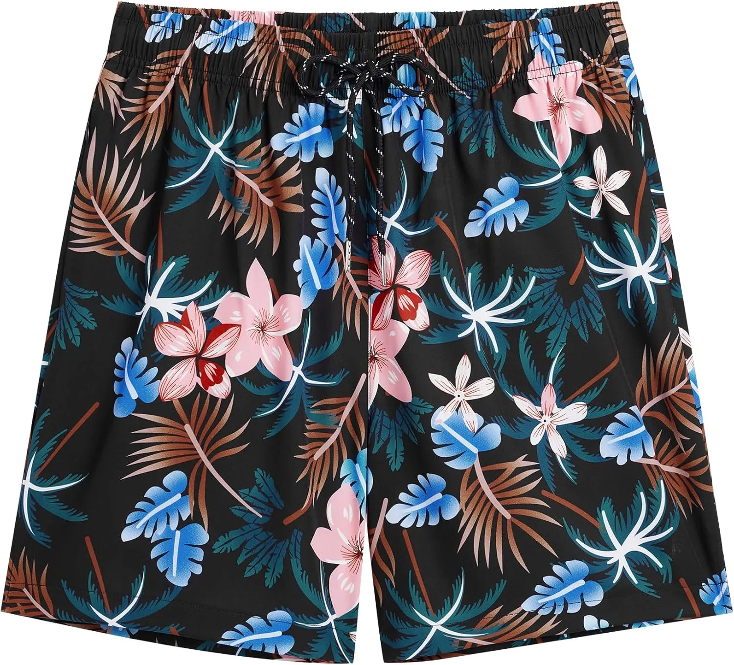 Milin Naco Mens Swim Trunks 5 inch Quick Dry Board Shorts with Zipper Pockets Mesh Lining Bathing Suit Beach Shorts