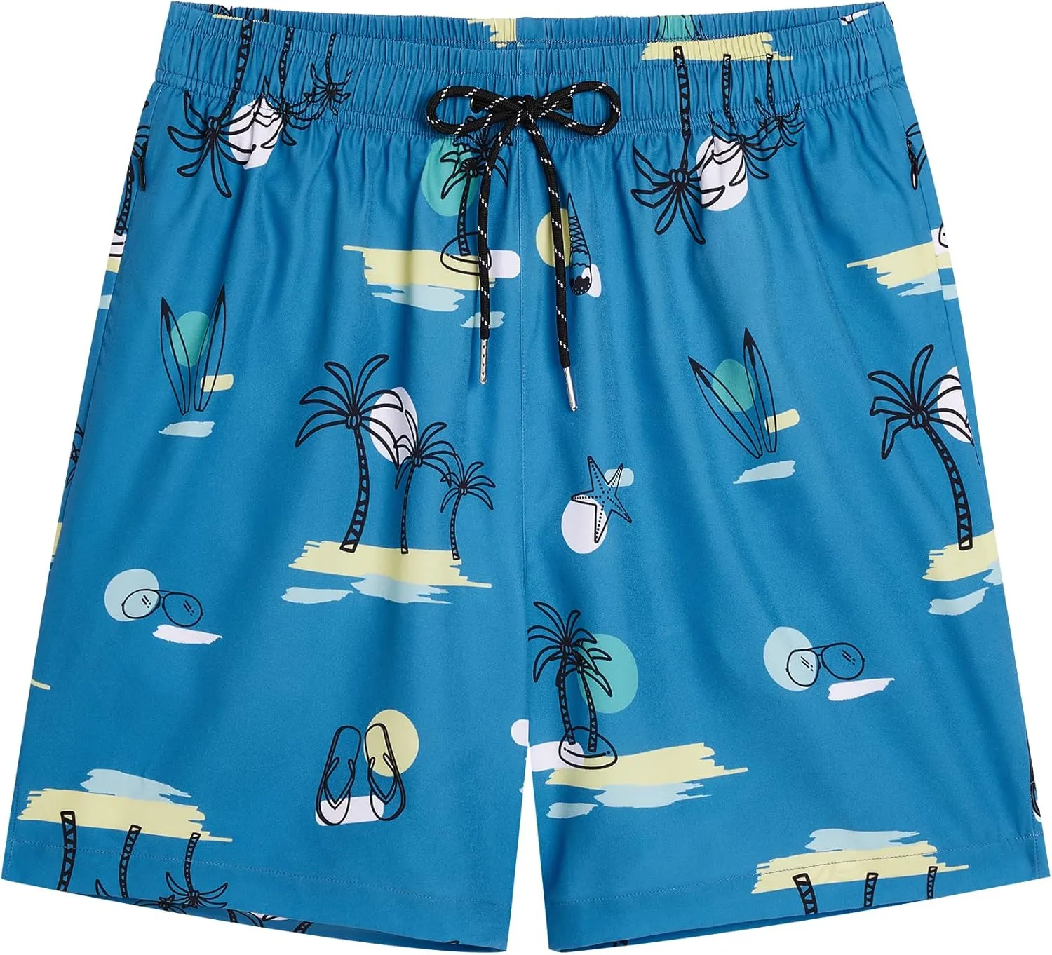 Milin Naco Mens Swim Trunks 5 inch Quick Dry Board Shorts with Zipper Pockets Mesh Lining Bathing Suit Beach Shorts