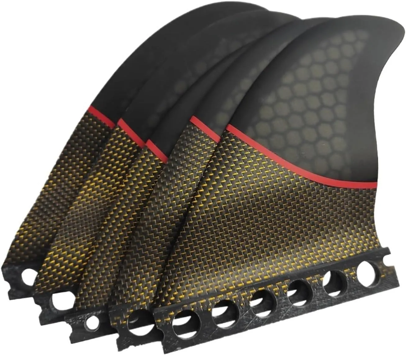 New Future Wave Surfboard Fins Set of 5.Made of epoxy Fiberglass and Honeycomb Medium Size