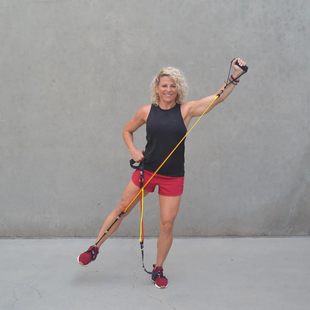 RESISTANCE BAND SYSTEM | (2) Handles, (2) Foot Straps, (2) Long Loop Straps, (6) Resistance Bands & Mesh Bag