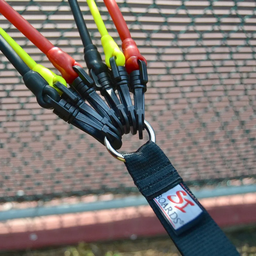 RESISTANCE BAND SYSTEM | (2) Handles, (2) Foot Straps, (2) Long Loop Straps, (6) Resistance Bands & Mesh Bag