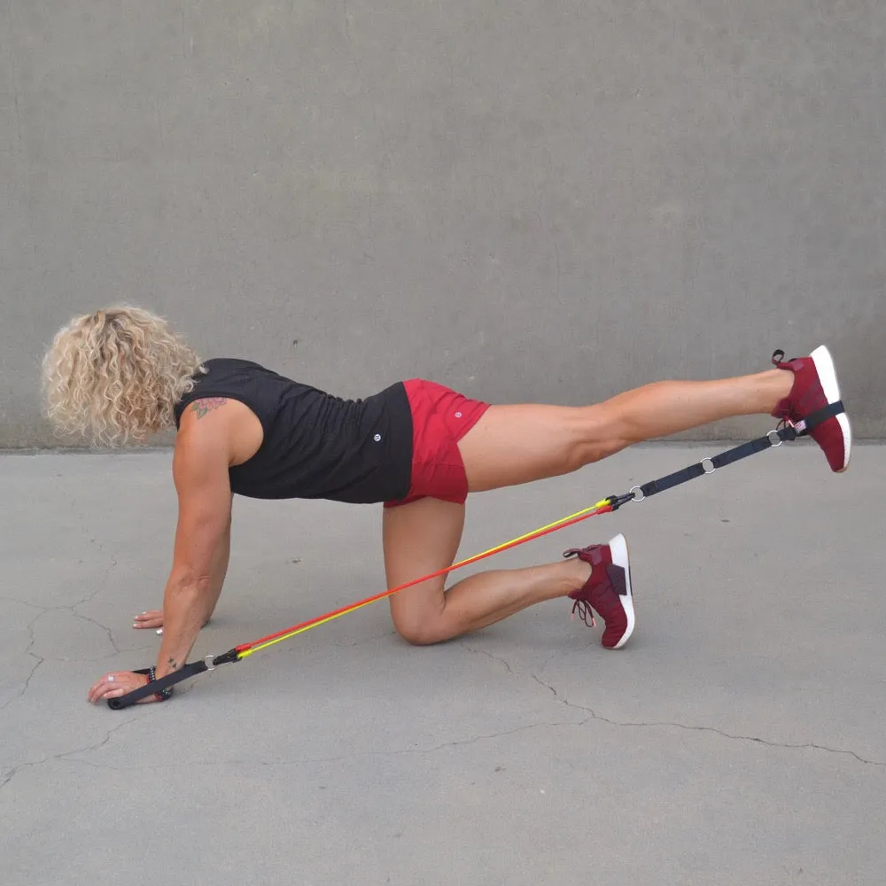 RESISTANCE BAND SYSTEM | (2) Handles, (2) Foot Straps, (2) Long Loop Straps, (6) Resistance Bands & Mesh Bag