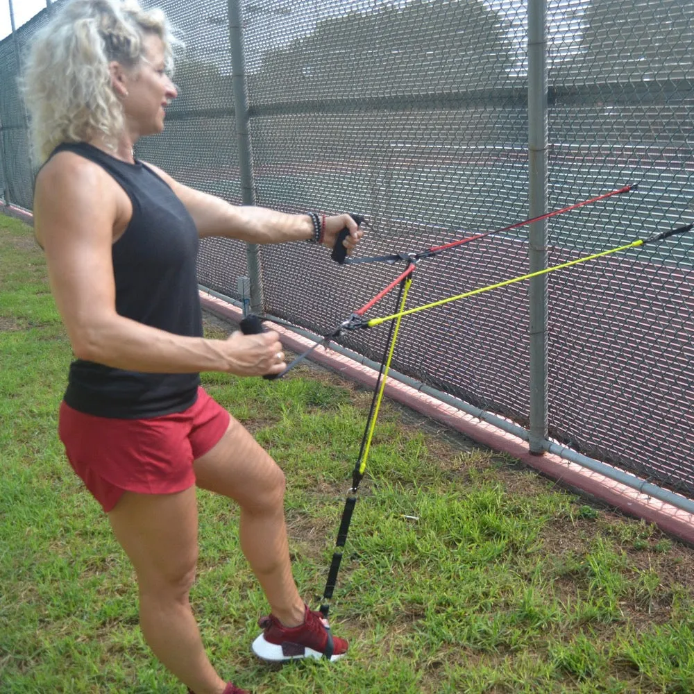 RESISTANCE BAND SYSTEM | (2) Handles, (2) Foot Straps, (2) Long Loop Straps, (6) Resistance Bands & Mesh Bag
