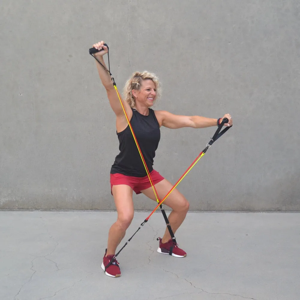 RESISTANCE BAND SYSTEM | (2) Handles, (2) Foot Straps, (2) Long Loop Straps, (6) Resistance Bands & Mesh Bag