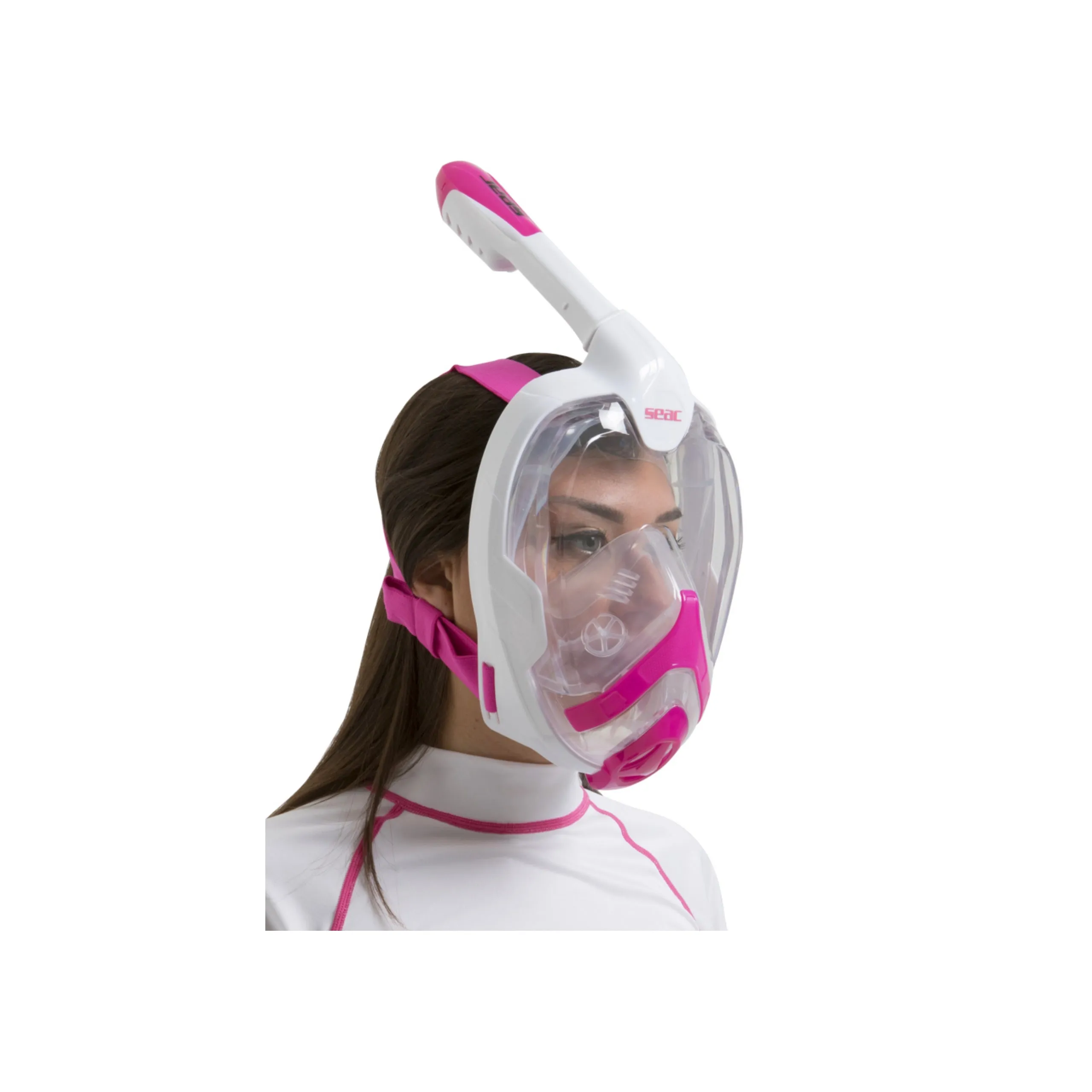 SEAC Unica Full Face Snorkel Mask White/Pink