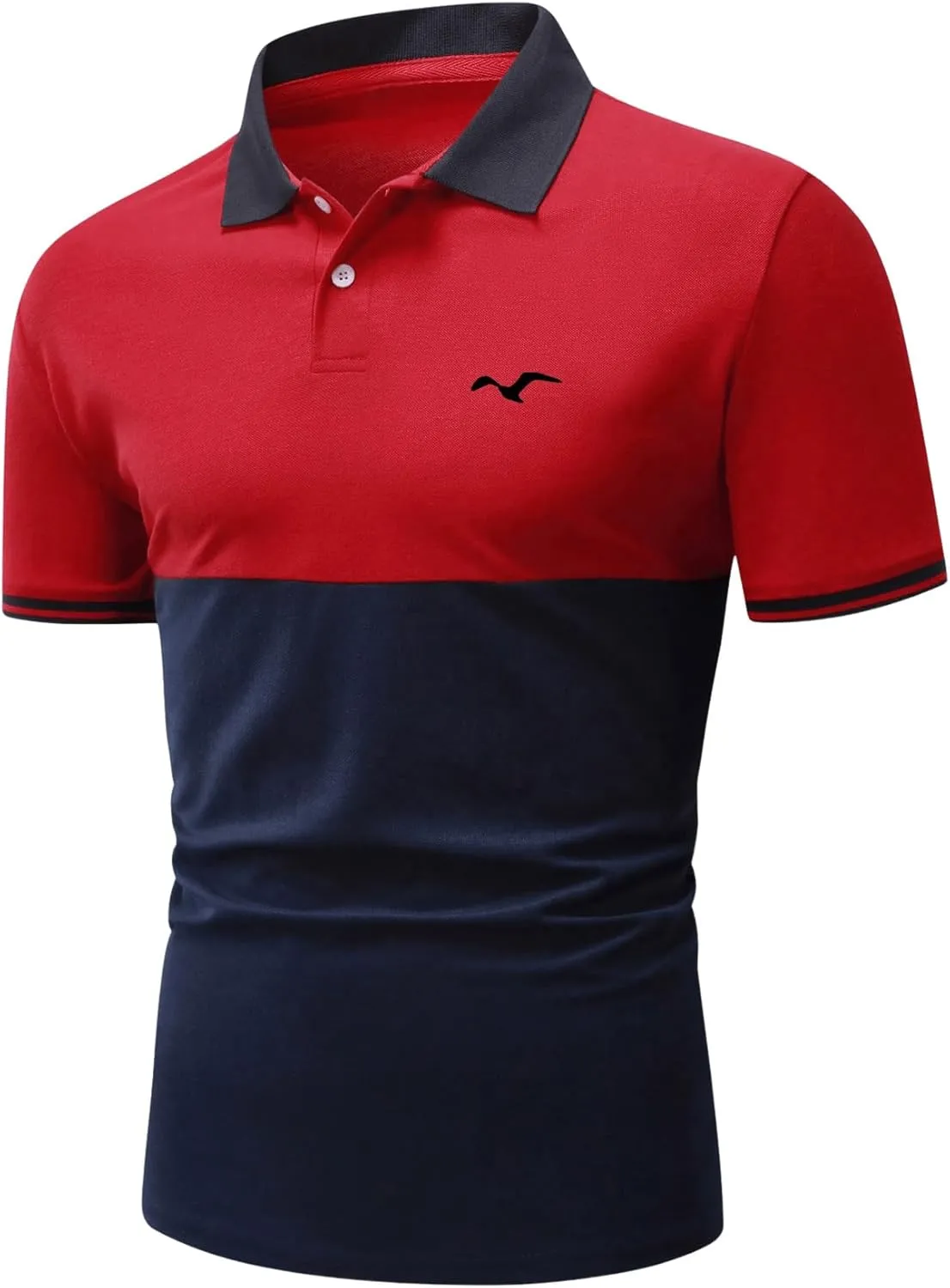 SOLY HUX Men's Golf Shirts Color Tennis Shirt Short Sleeve Casual Work T-Shirt