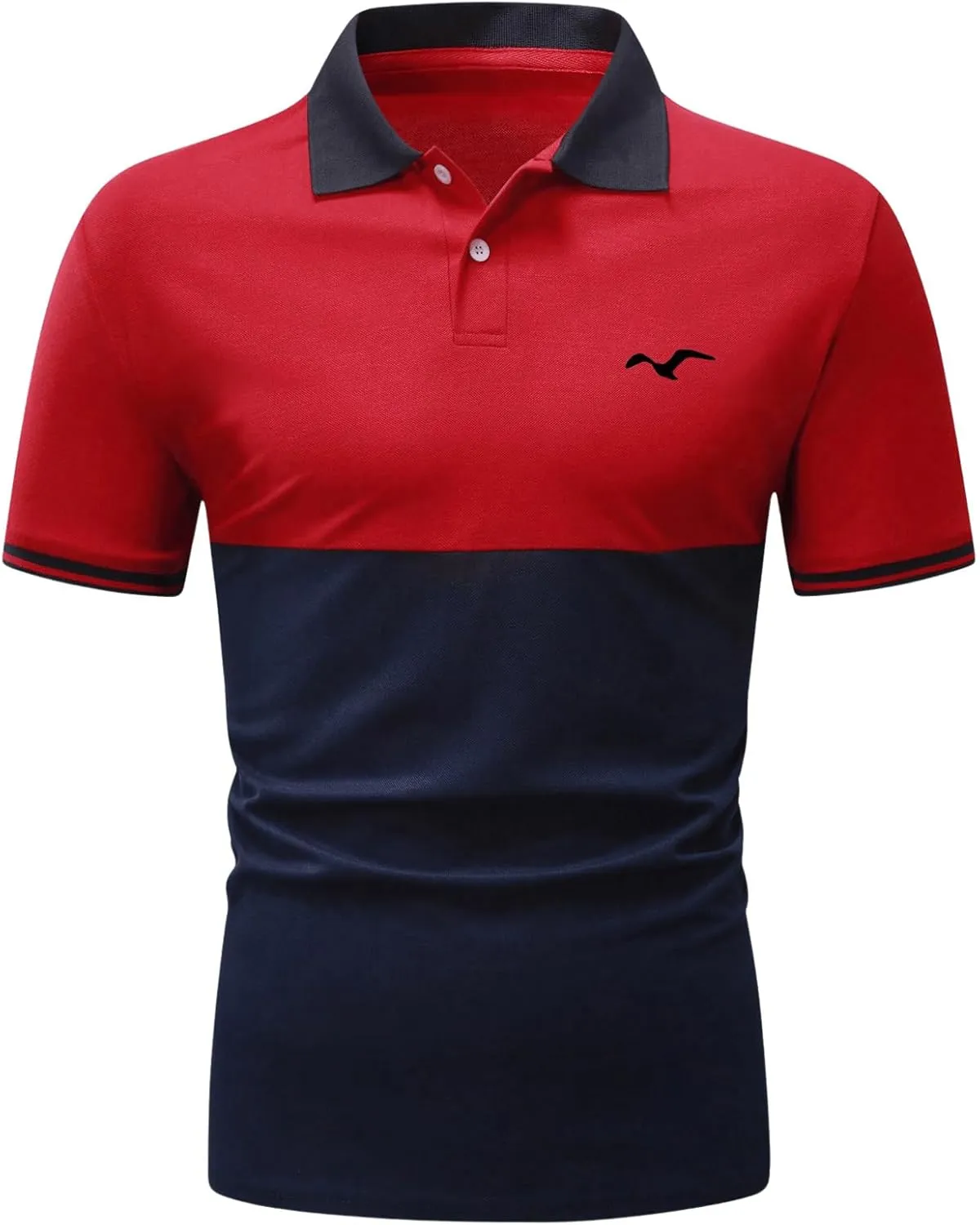 SOLY HUX Men's Golf Shirts Color Tennis Shirt Short Sleeve Casual Work T-Shirt