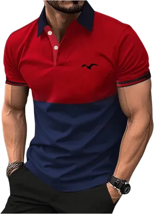 SOLY HUX Men's Golf Shirts Color Tennis Shirt Short Sleeve Casual Work T-Shirt