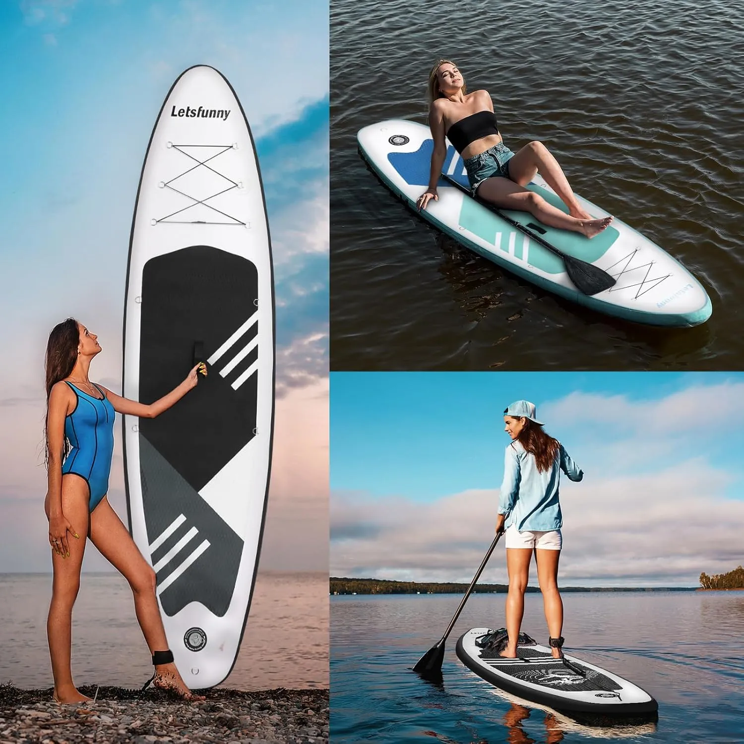 Stand Up Paddle Board, 10' Inflatable Paddleboard with Bag & Sup Accessories, Non-Slip Comfort Deck for Adults & Youth