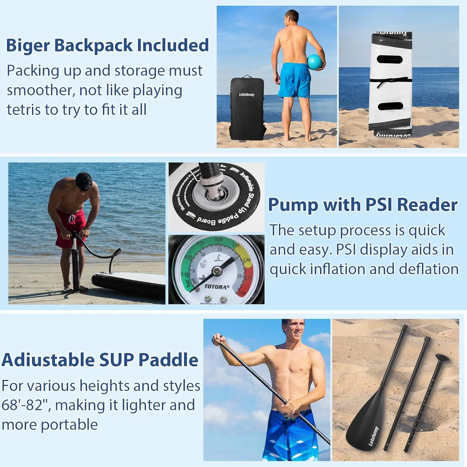 Stand Up Paddle Board, 10' Inflatable Paddleboard with Bag & Sup Accessories, Non-Slip Comfort Deck for Adults & Youth