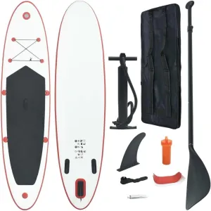 Stand up Paddle Board Set Sup Surfboard Inflatable Red and White 7.2"-Fin Width 84.6"-Oar Length 1 Adult-Maximum Number of Persons
