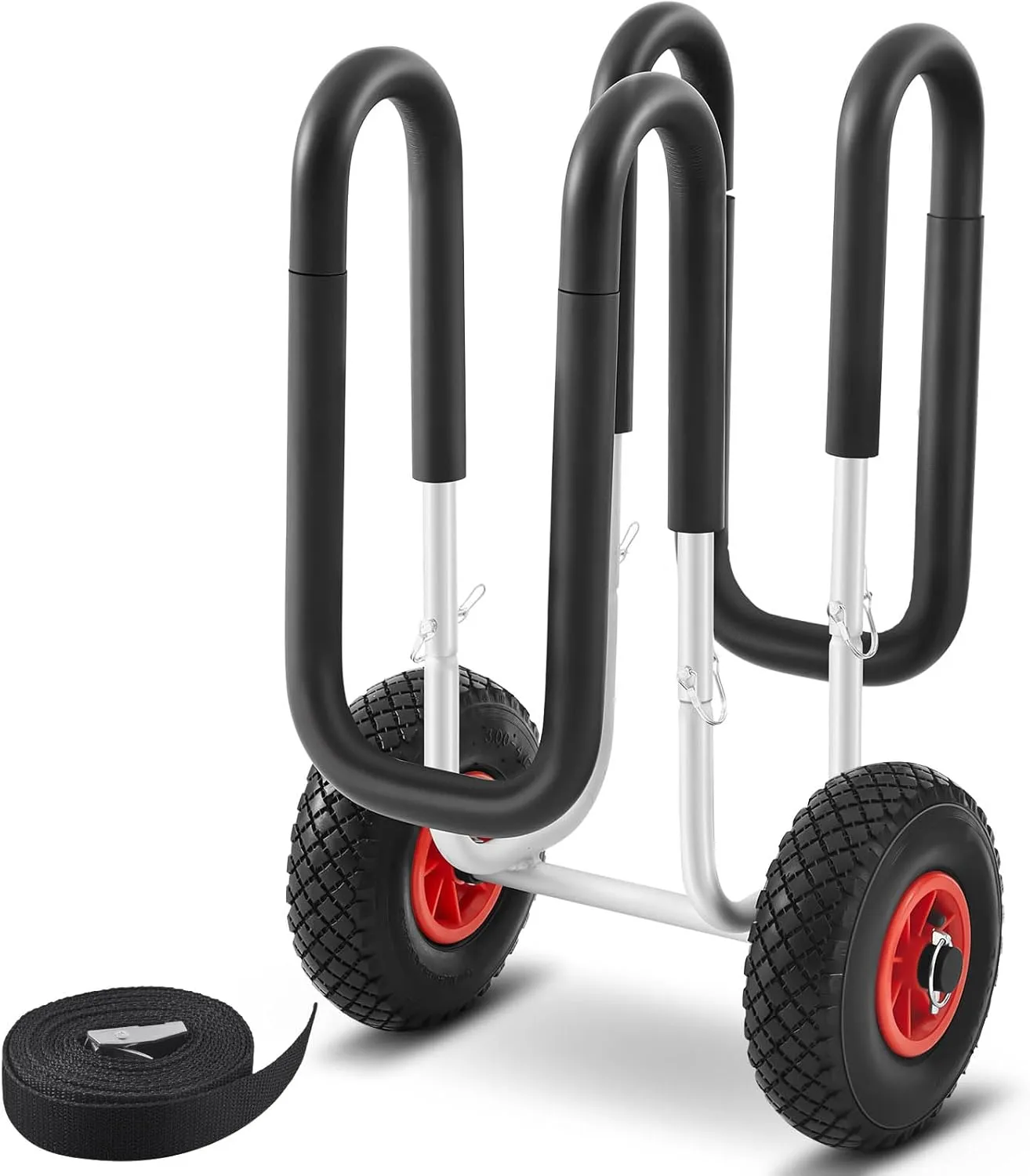 Stand up Paddle Board SUP Transport Cart with Airless Wheels Kayak Dolly Single up SUP Carrier Trolley Aviation Aluminum Paddle Board Cart for Surfboard Fit for Boards up to 6.25" Thick