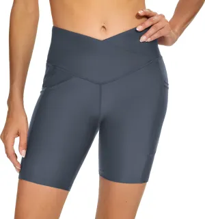Swim Shorts Women High Waisted Tummy Control Board Shorts Bathing Suit Shorts Swimsuit Bottoms 7"/9" Inseam