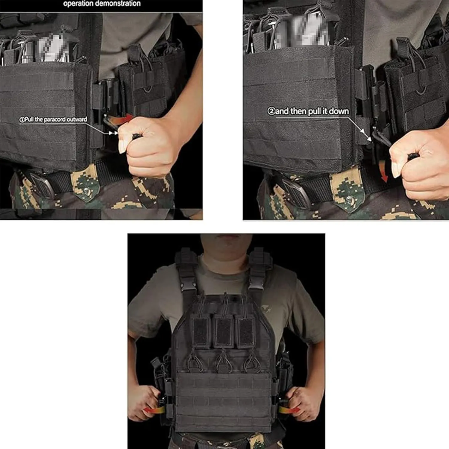 Tactical Vest Quick Release Airsoft Vest for Man Outdoor Adjustable Breathable Vest