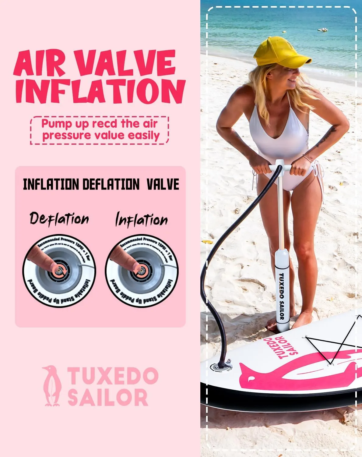 Tuxedo Sailor 10'6"33"6" Inflatable Stand Up Paddle Board with Premium SUP Accessories,Paddle Boards for Adults & Youth of All Skill Levels