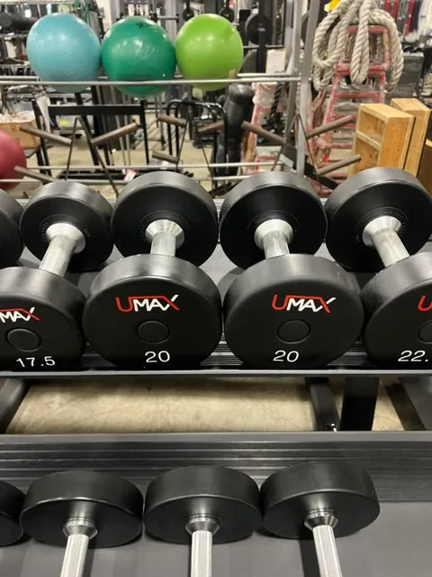 UMAX Series Premium Polyurethane CPU Grade Dumbbells 5-52.5lb in 2.5lb Increments (1150lbs)