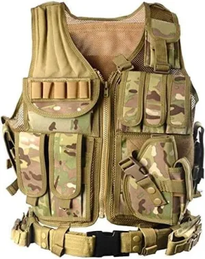 vAv YAKEDA Tactical Vest Outdoor Breathable CS Game Airsoft Vest Adjustable for Adults