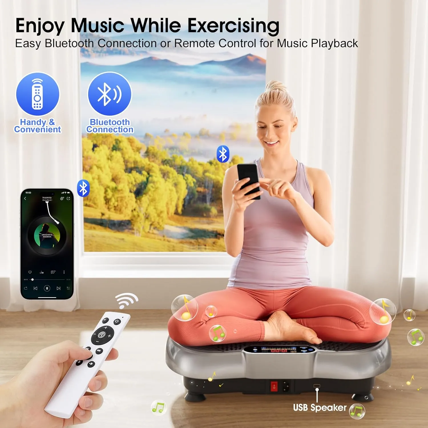 Vibration Plate Exercise Machine, 180 Speed Levels Vibration Plate for Lymphatic Drainage, Whole Body Workout Vibrating Fitness Platform, Effective for Weight Loss, Shaping, Toning & Wellness