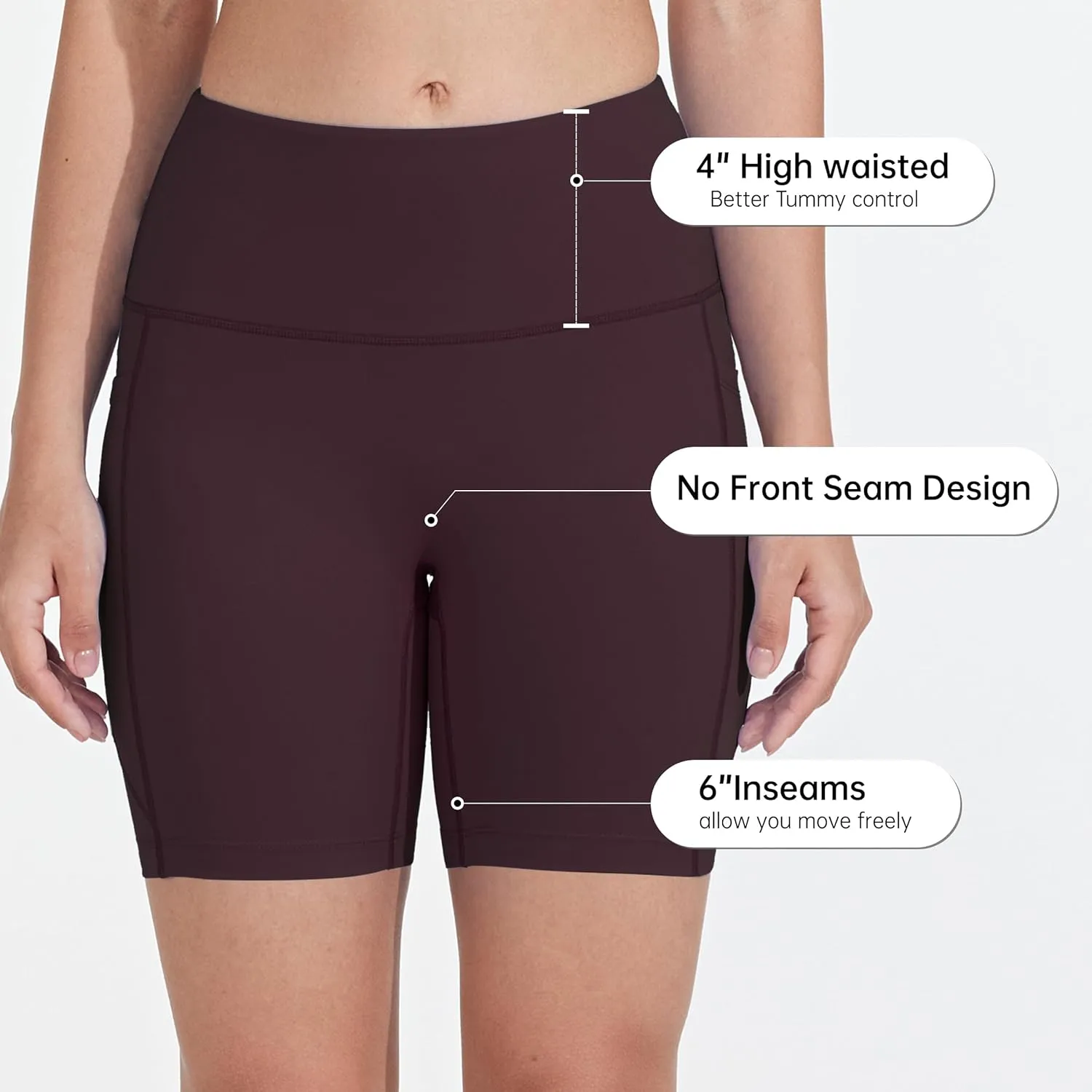 Women's 3"/6" Swim Shorts with Liner Pockets High Waisted Bathing Shorts Bottoms Tummy Control UPF 50 