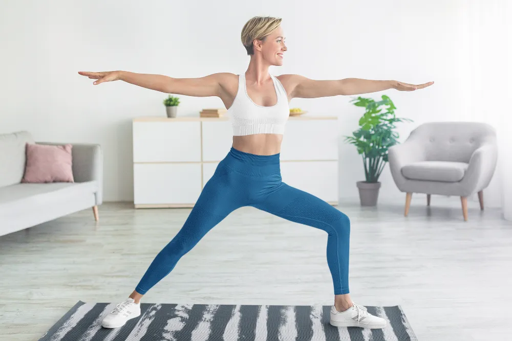 Yoga Mat | 6mm Thick | Blue Striped | Non-Slip | Eco Friendly | Yune Yoga | Fir