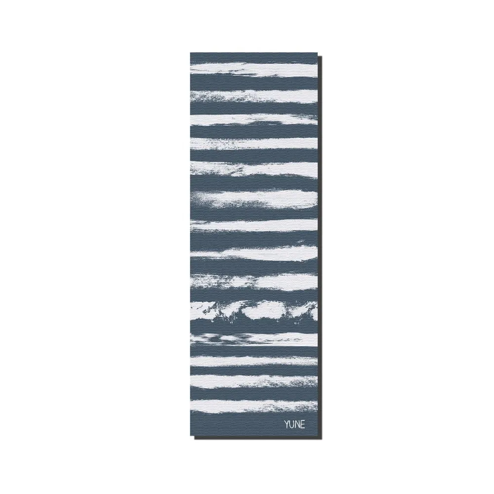 Yoga Mat | 6mm Thick | Blue Striped | Non-Slip | Eco Friendly | Yune Yoga | Fir
