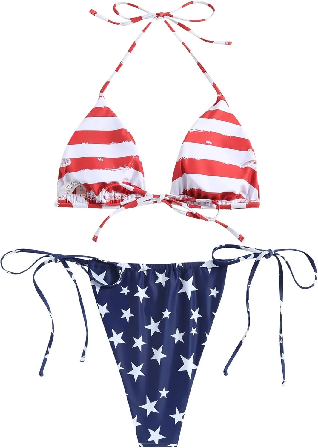 ZAFUL Triangle Bikini for Women 2 Piece Halter Bikini Sets Sexy High Cut Bathing Suit Side Tie Swimsuits