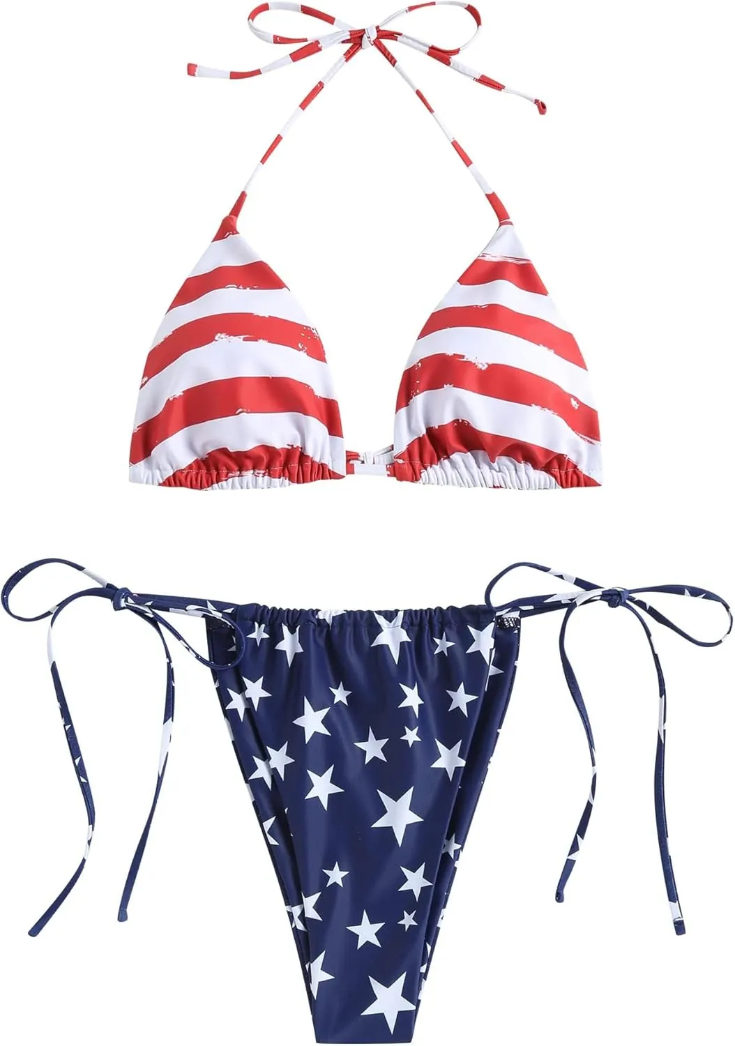 ZAFUL Triangle Bikini for Women 2 Piece Halter Bikini Sets Sexy High Cut Bathing Suit Side Tie Swimsuits