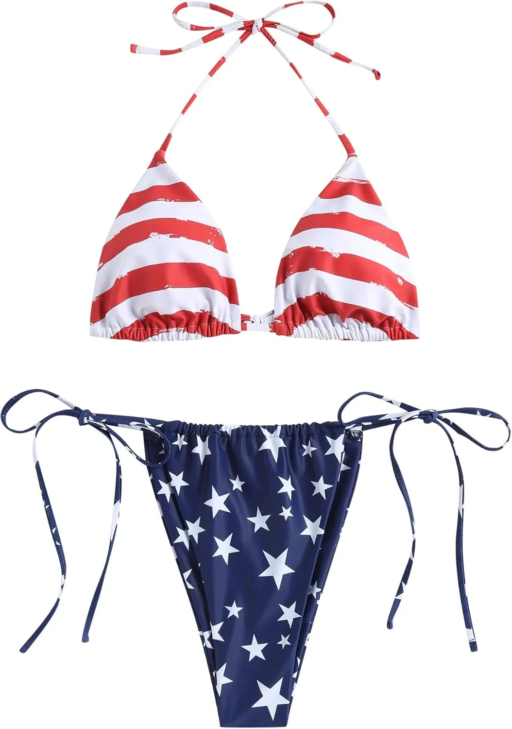 ZAFUL Triangle Bikini for Women 2 Piece Halter Bikini Sets Sexy High Cut Bathing Suit Side Tie Swimsuits