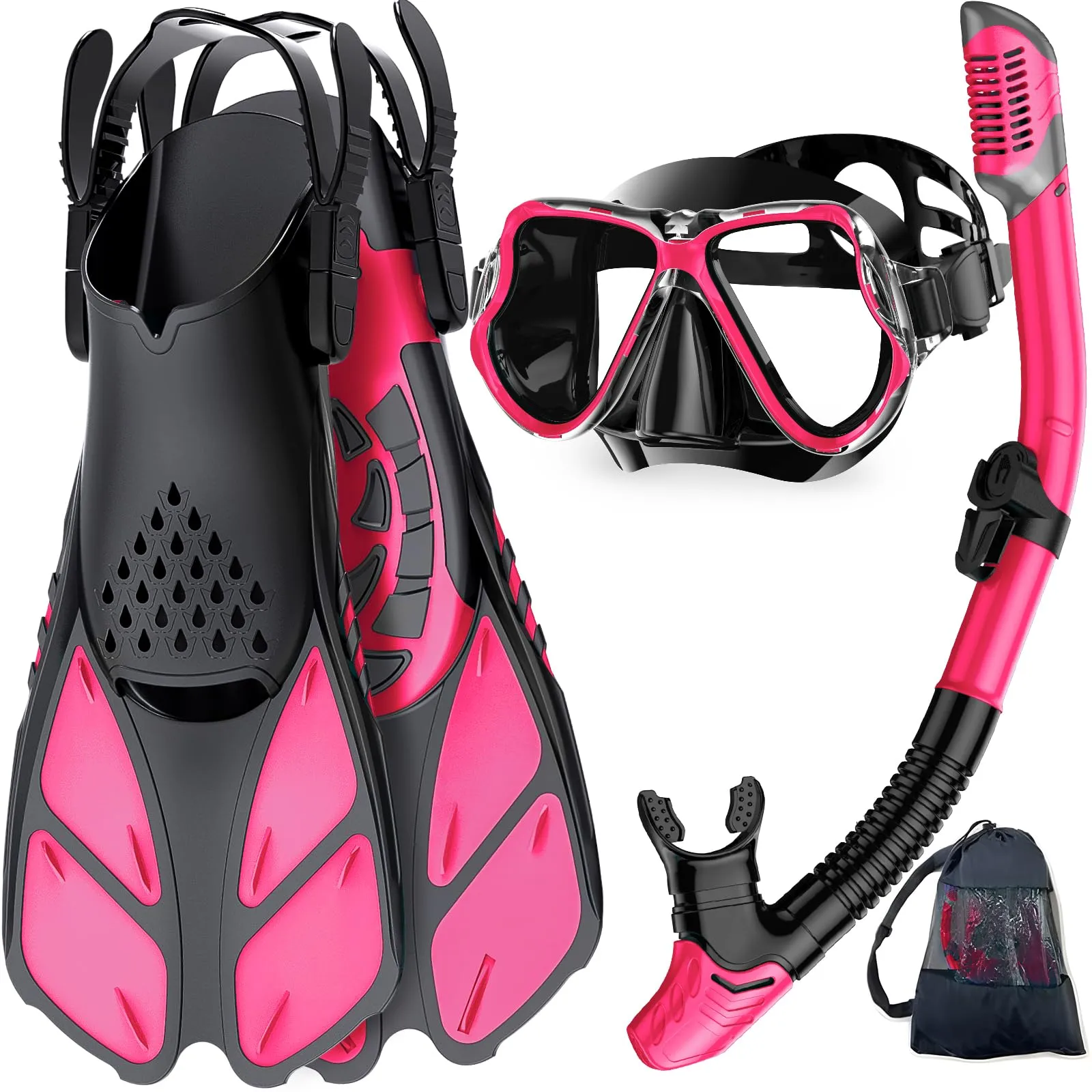 Zenoplige Adult Snorkeling Gear Set with Fins and Mask - Large-X-Large