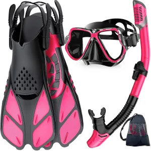 Zenoplige Adult Snorkeling Gear Set with Fins and Mask - Large-X-Large