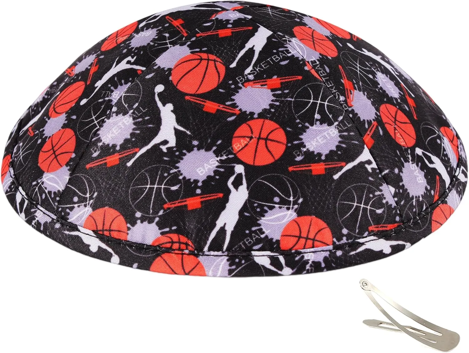 Zion Judaica Sports Kippah Adults & Boys Ballgame Pattern Kippot 6" Skullcap Yamaka for Bar/Bat Mitzvah Chuppah Wedding